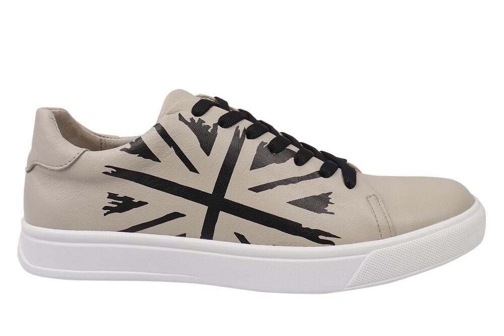 Кеди чоловічі Konors зі шкіри на низькому ходу на шнурівці р. 44 Бежевий (550-21DTC) - фото 3 Кеди чоловічі Konors зі шкіри на низькому ходу на шнурівці р. 44 Бежевий (550-21DTC) - фото 3