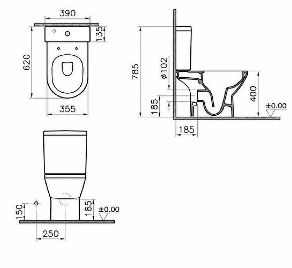 Унитаз напольный VitrA Integra Rim Ex с бачком и сиденьям Soft Close (88-9833B003-7209) - фото 2 Унитаз напольный VitrA Integra Rim Ex с бачком и сиденьям Soft Close (88-9833B003-7209) - фото 2