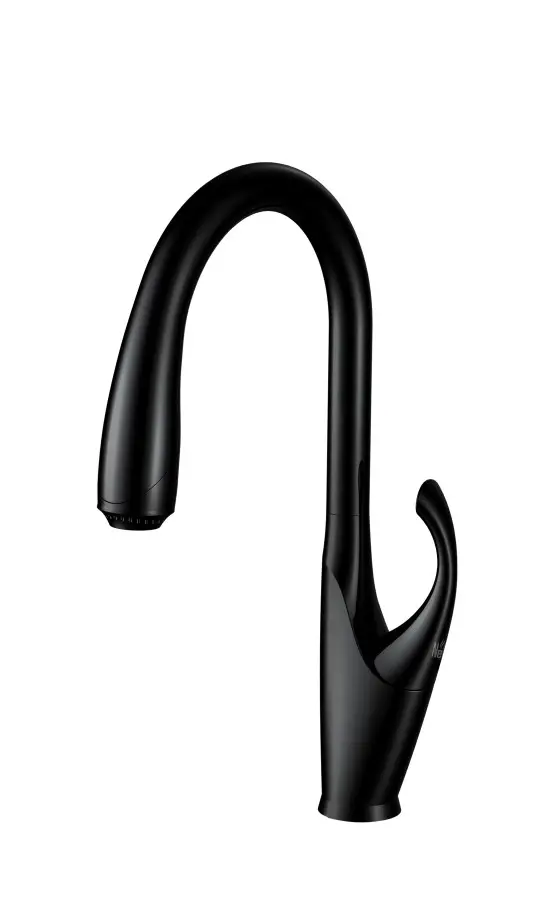 Змішувач для кухні Nett SBB-435 Лебідь з висувним виливом Чорний (NET-033820)