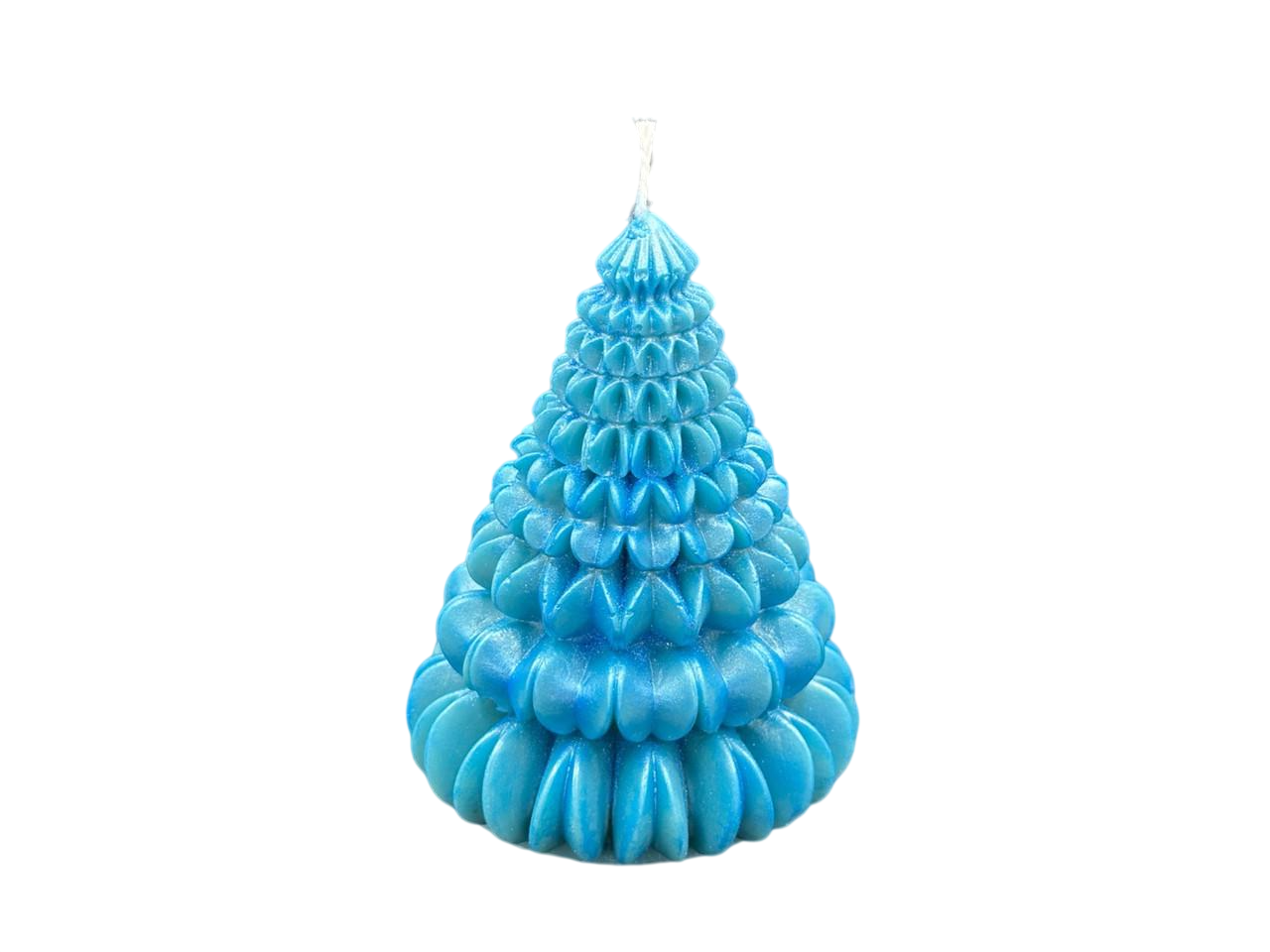 Свеча фигурная Елка из натурального соевого воска 10 см 135 г Морская волна (SVH-133)