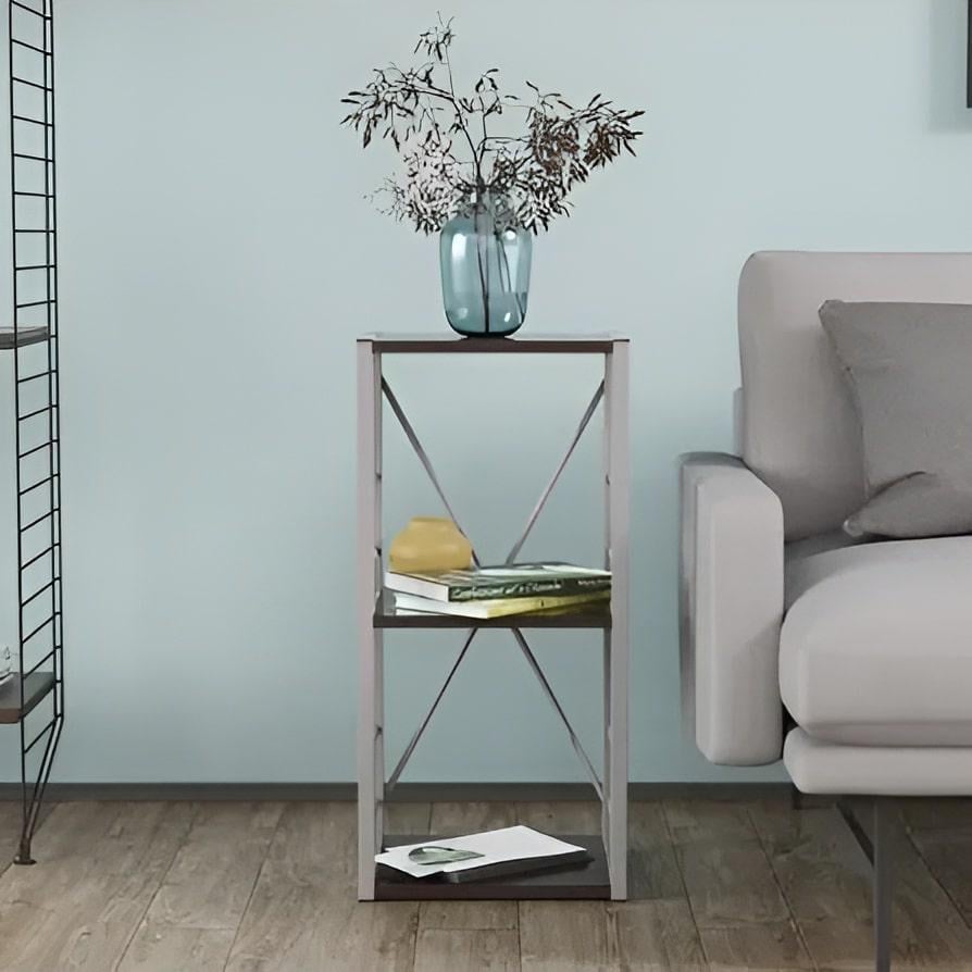 Этажерка Ferrum-decor Коннект 3/34 ДСП 16 мм 73x34x28 см Серый/Венге (FRD-105541)