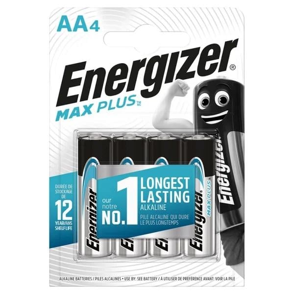 Батарейки щелочные Energizer Max Plus LR6 AA 1,5V 4 шт. (7638900437300)