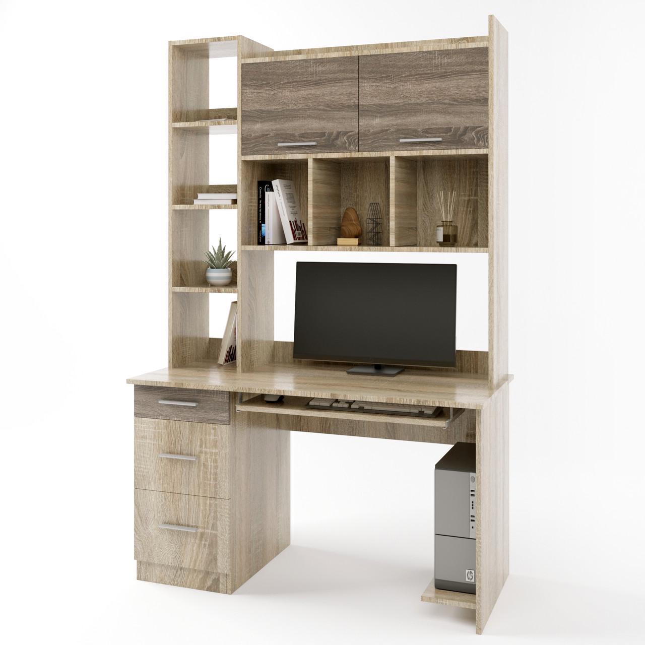 Компьютерный стол с полками Эверест Школьник-6 Сонома/Трюфель (DTM-2150)