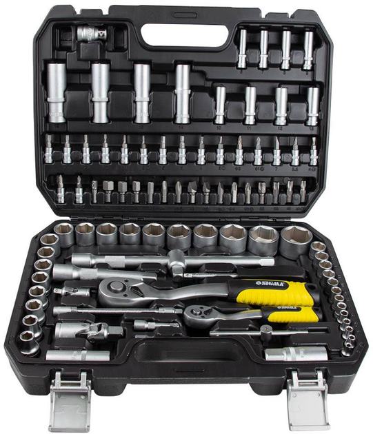Набор насадок торцевых и бит Sigma 1/4" 1/2" 94 шт. CrV в кейсе (6003761)