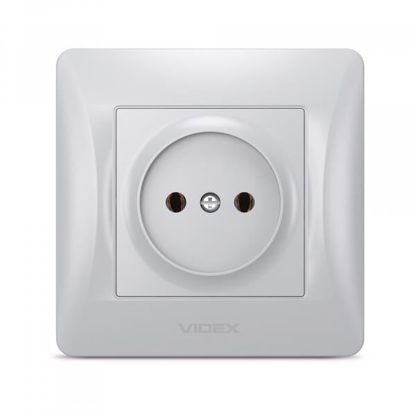 Розетка одинарна Videx Срібний шовк