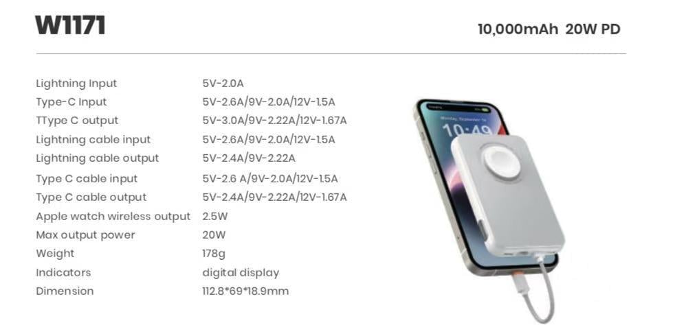 Повербанк VEGER PD 10000 mAh (W1171) - фото 8 Повербанк VEGER PD 10000 mAh (W1171) - фото 8