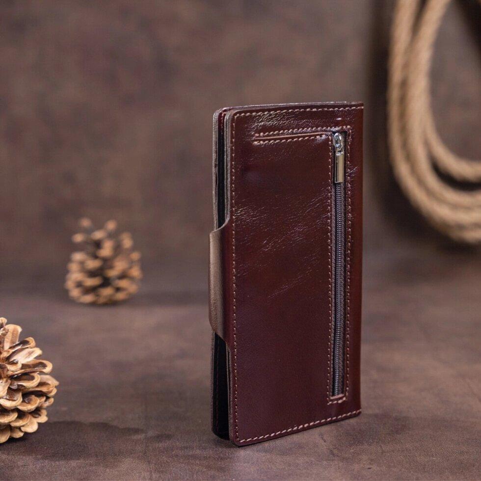 Кошелек вертикальный на кнопке 716175 Коричневый (1939598787) - фото 2 Кошелек вертикальный на кнопке 716175 Коричневый (1939598787) - фото 2