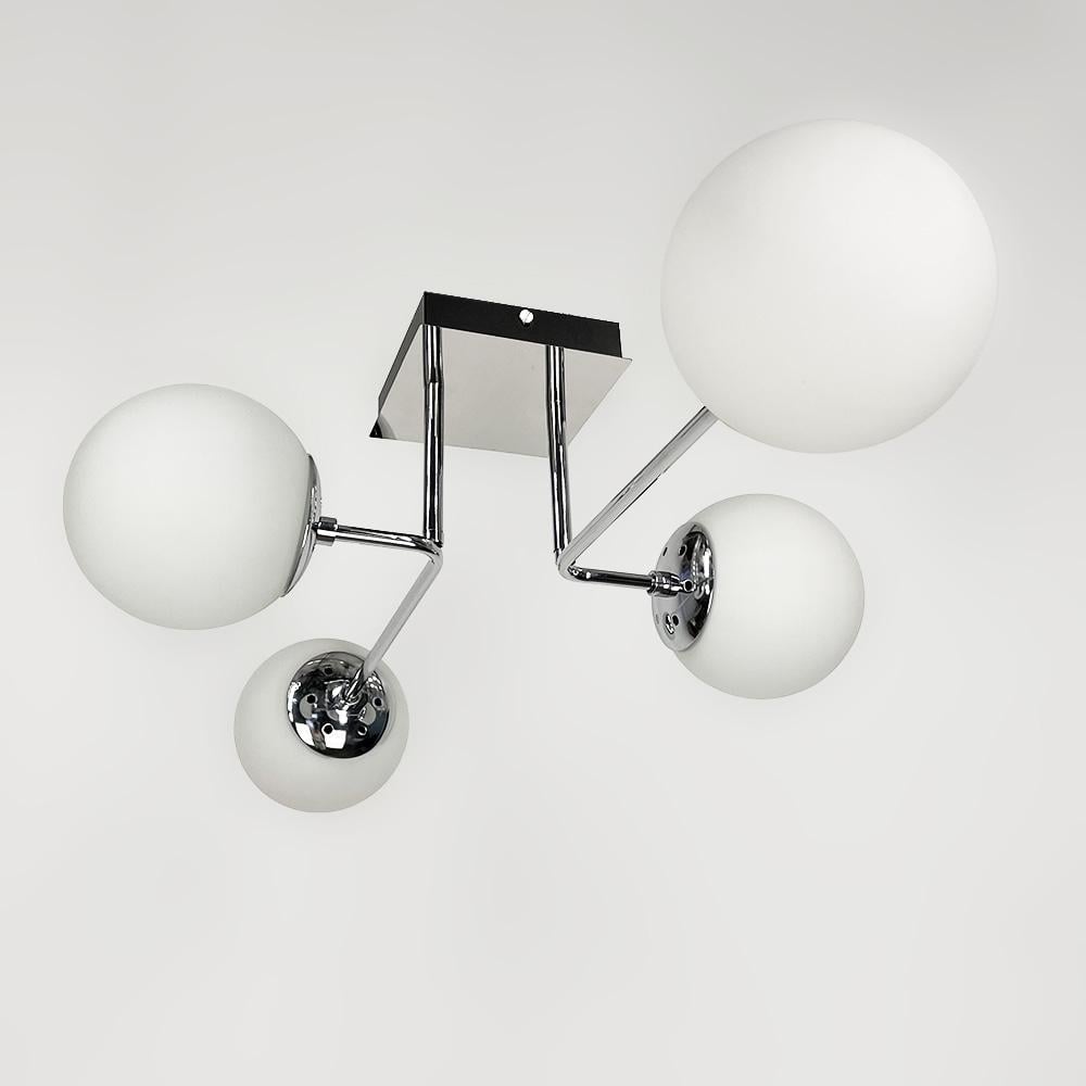 Люстра стельова Lighthouse Молекула LNF-17520/4 CH+WT Хром з білим плафоном - фото 2 Люстра стельова Lighthouse Молекула LNF-17520/4 CH+WT Хром з білим плафоном - фото 2