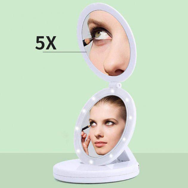 Зеркало для макияжа Large Mirror с LED-подсветкой Белый (ws27212) - фото 4 Зеркало для макияжа Large Mirror с LED-подсветкой Белый (ws27212) - фото 4