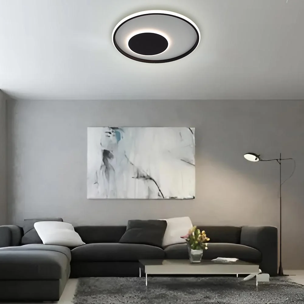 Люстра светодиодная ESLLSE INFINITO R с пультом 60 Вт 472x54 мм Черно-белый (10571) - фото 5