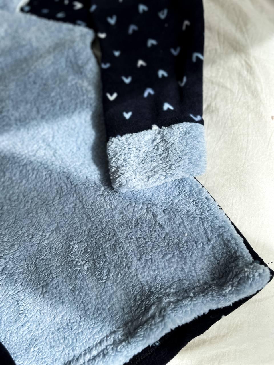 Піжама жіноча тепла DO2165 з принтом мишки та маскою для сну XL Синій - фото 7 Піжама жіноча тепла DO2165 з принтом мишки та маскою для сну XL Синій - фото 7