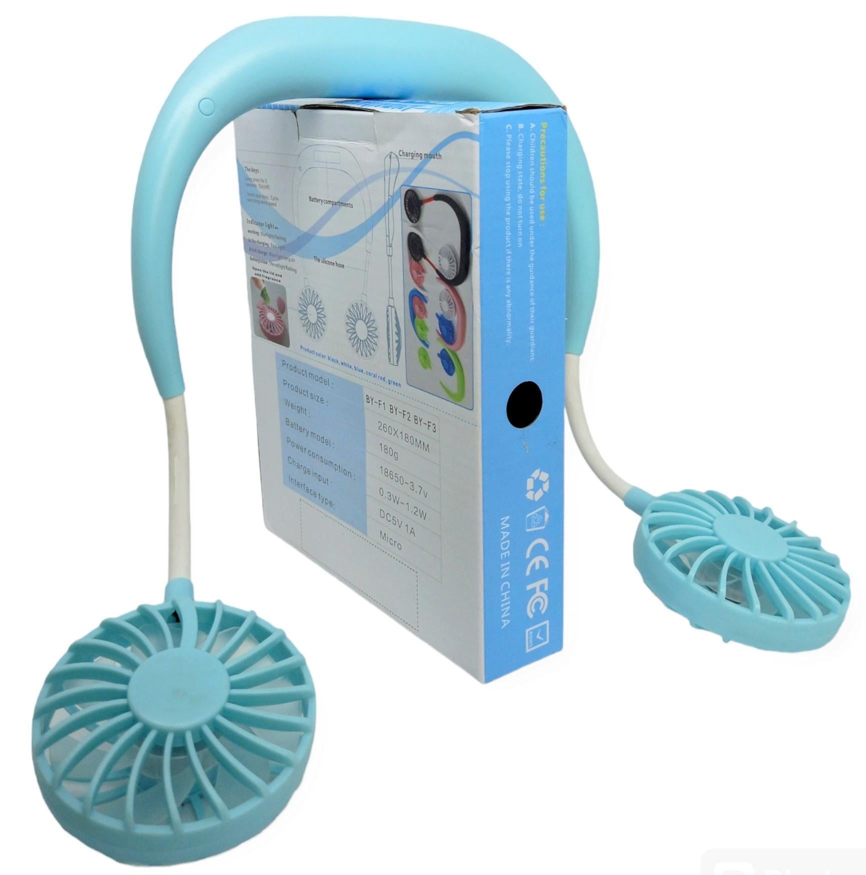 Вентилятор Aromatherapy Necklace Fan на акумуляторі підвійний від USВ