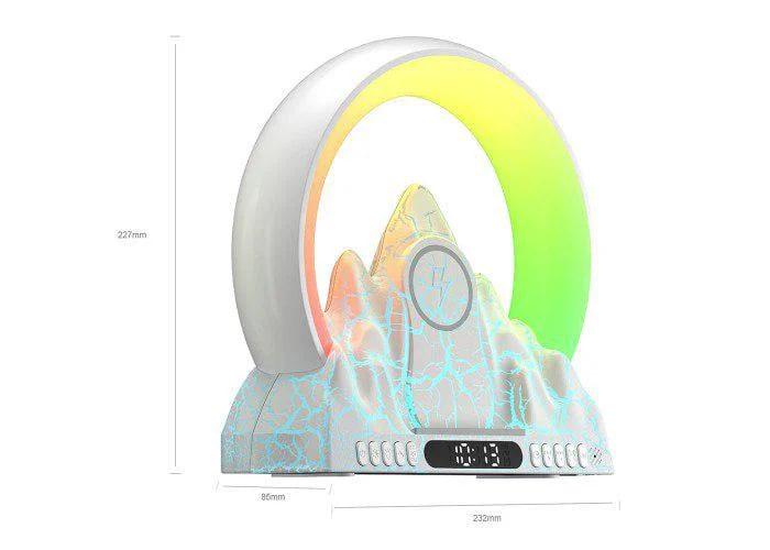 Лампа-ночник с беспроводной зарядкой RGB Bluetooth-колонкой и радио 15W Белый(1033) (1033) - фото 4