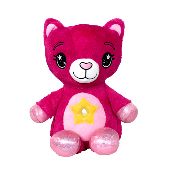 Ночник-проектор звёздного неба Dream Lites в форме мягкой игрушки Малиновый