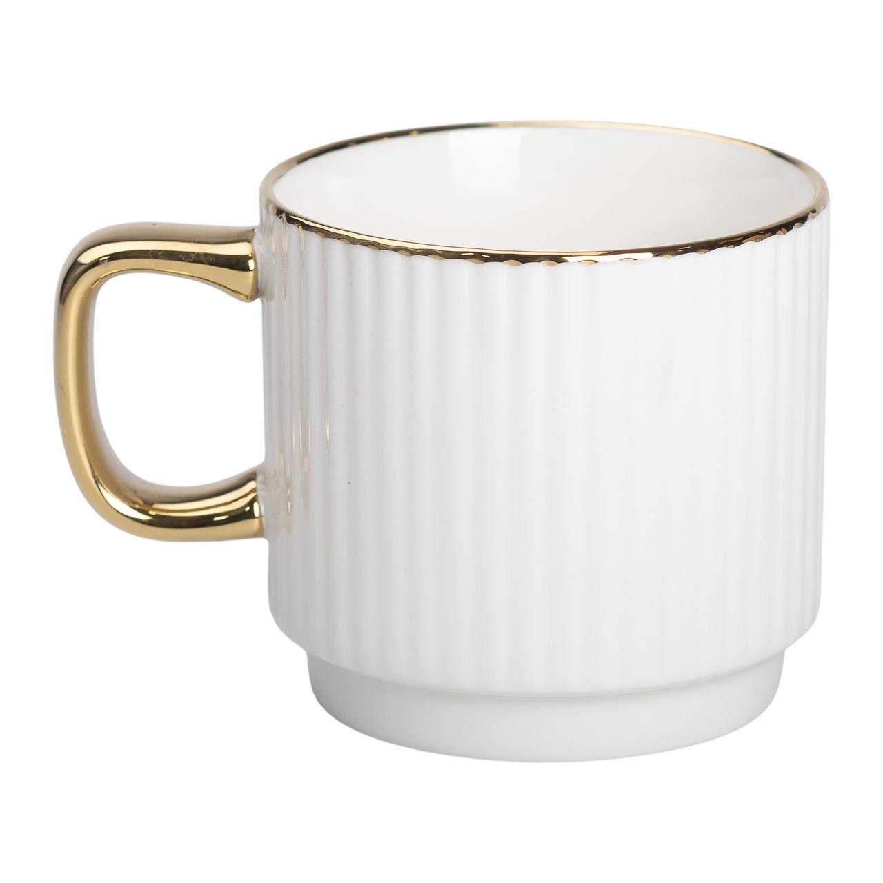Чашка керамическая Light House с золотым ободком и золотой ручкой 300 мл (LG-20158) Чашка керамическая Light House с золотым ободком и золотой ручкой 300 мл (LG-20158)