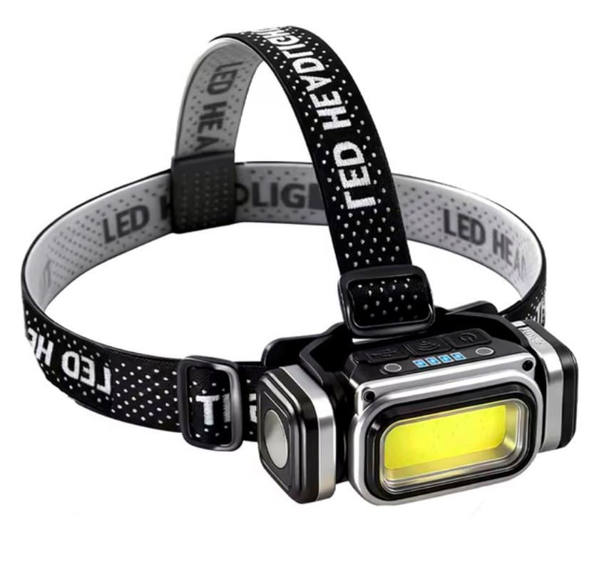 Фонарь налобный HX-T80-COB с регулируемым углом наклона Черный (GR-06459)