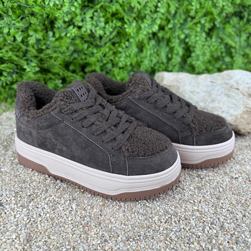 Кеди жіночі замшеві на платформі Е-009066-4 p. 40 25,5 см Коричневий (115023468) - фото 3 Кеди жіночі замшеві на платформі Е-009066-4 p. 40 25,5 см Коричневий (115023468) - фото 3