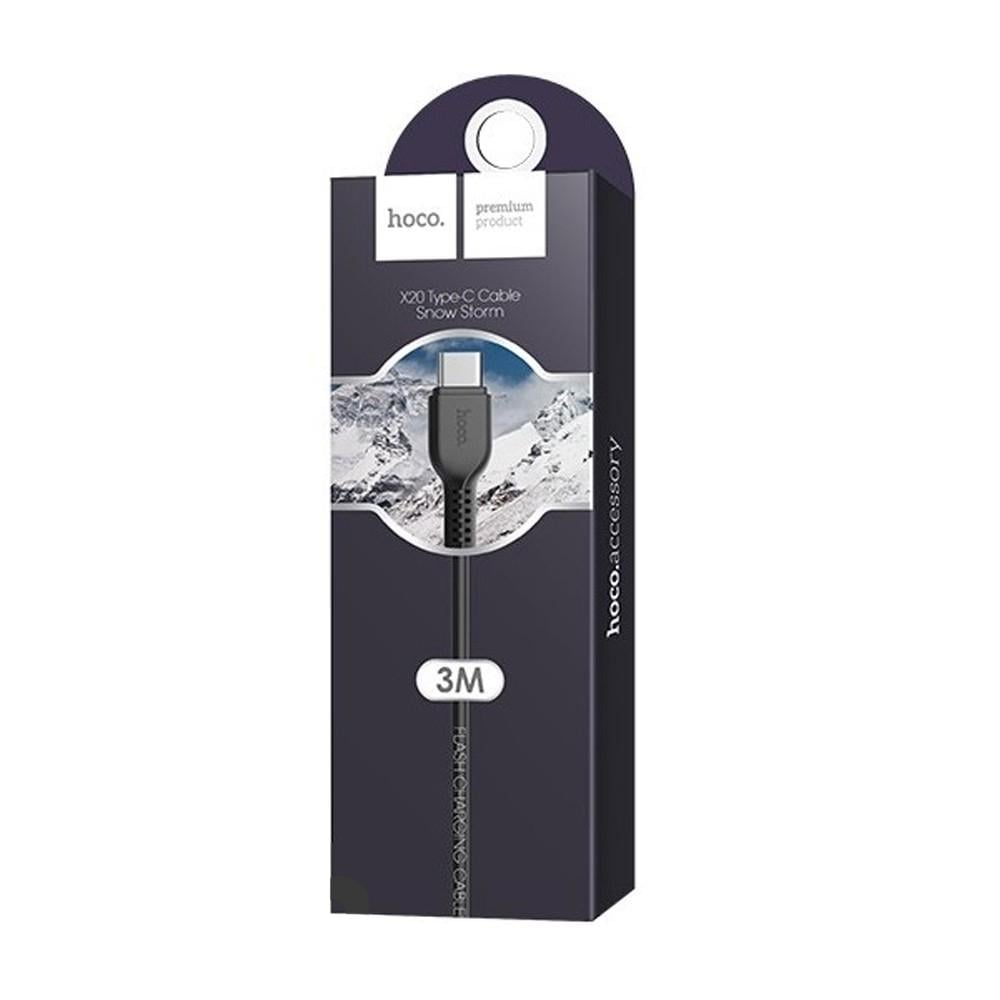 Кабель Hoco X20 Flash Lightning charging cable L-3M Black - фото 2 Кабель Hoco X20 Flash Lightning charging cable L-3M Black - фото 2