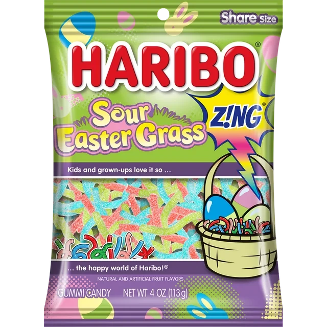 Конфеты желейные Haribo Sour Easter Grass Gummi Candy 113 г (2182295145)