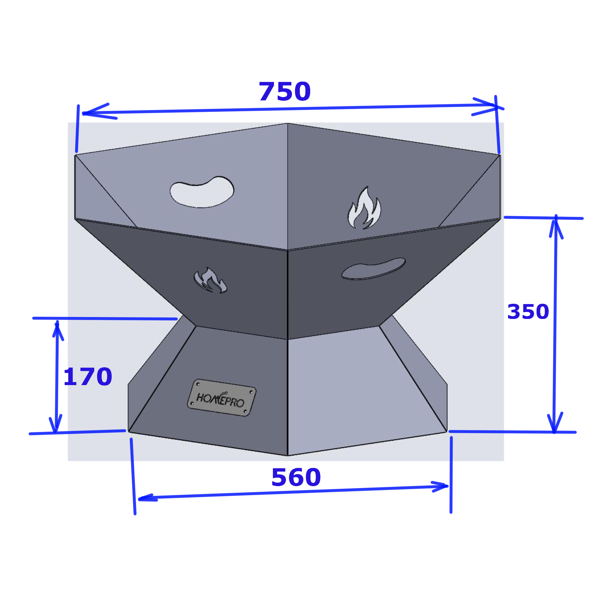 Чаша для вогнища HOMEPRO шестикутна 75 см (1514545) - фото 5