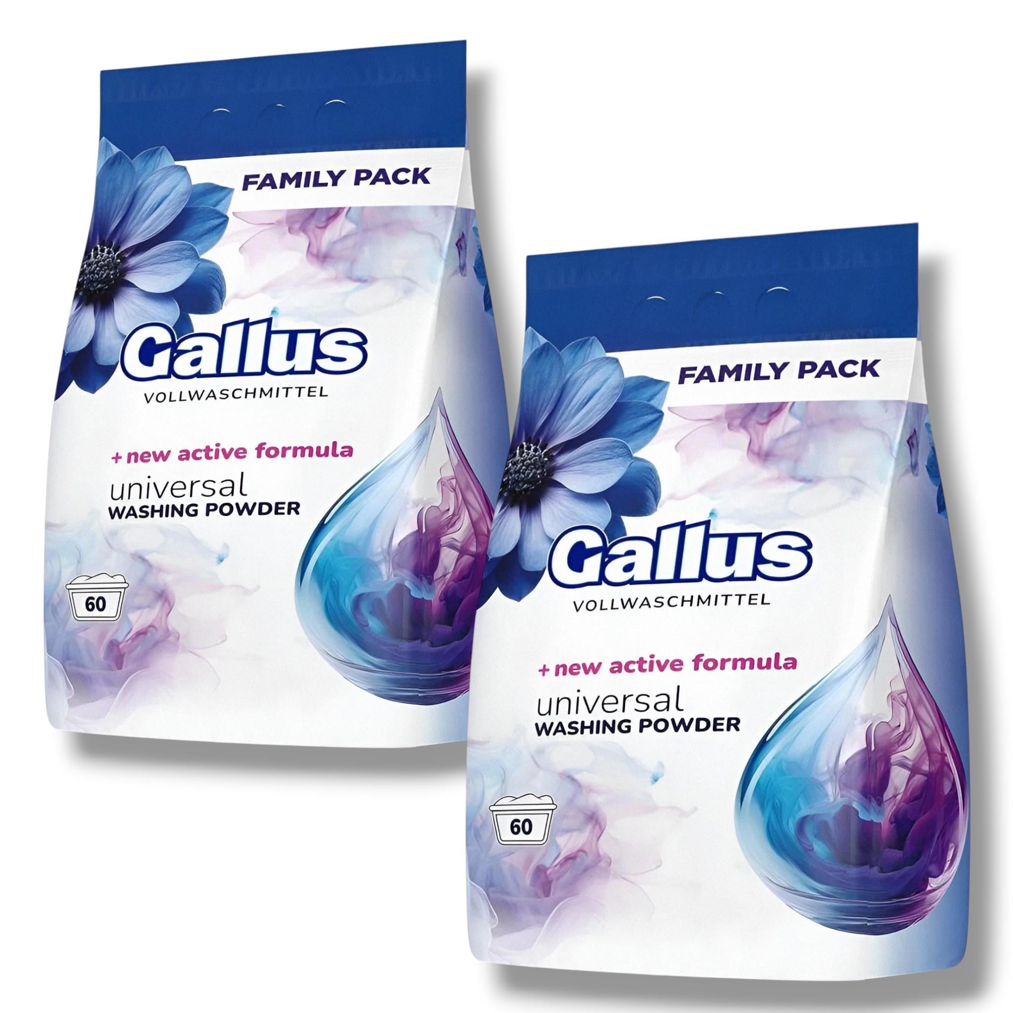 Набор порошок концентрат для стирки Gallus Universal FAMILY PACK 3,6 кг 60 стирок 2 пак. (303996-2)