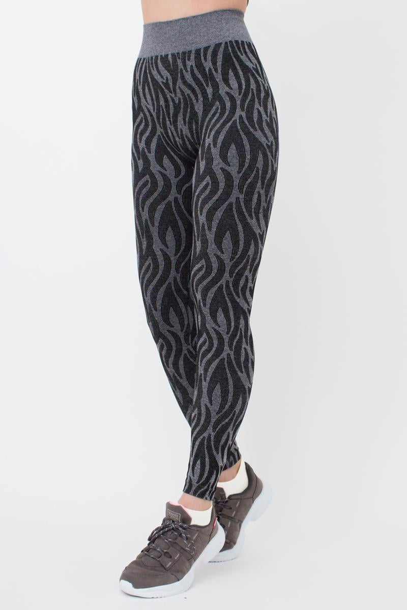Леггинсы женские Giulia LEGGINGS ANIMAL MELANGE 01 с анималистическим принтом S/M Black (4823116900776)