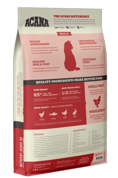 Сухой корм для кошек Acana Indoor Entree Cat 4,5 кг (a71451) (64992714512) - фото 2 Сухой корм для кошек Acana Indoor Entree Cat 4,5 кг (a71451) (64992714512) - фото 2