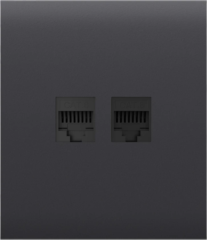 Панель передня для вбудованої інтернет-розетки Ajax CenterCover LAN Graphite (2890076267)