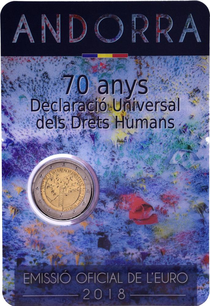 Колекційна монета Андорра 2 євро 2018 Біметал UNC 70 років Декларації з прав людини (М12151)