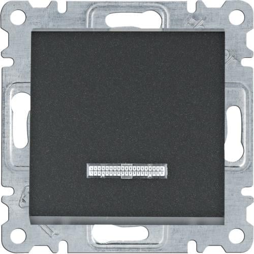 Выключатель одноклавишный Hager Lumina с подсветкой Черный (28681134)