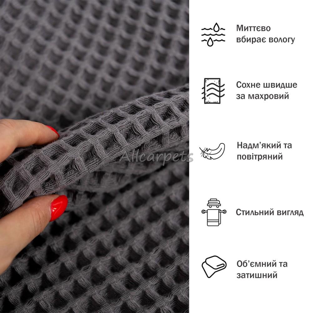 Полотенце для бани Waffle Towel 80х160 см Графитовый (20313534) - фото 3