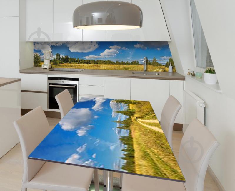 Наклейка 3Д виниловая на стол Zatarga «Дорога в лес» 600х1200 мм для домов, квартир, столов, кофейн, кафе