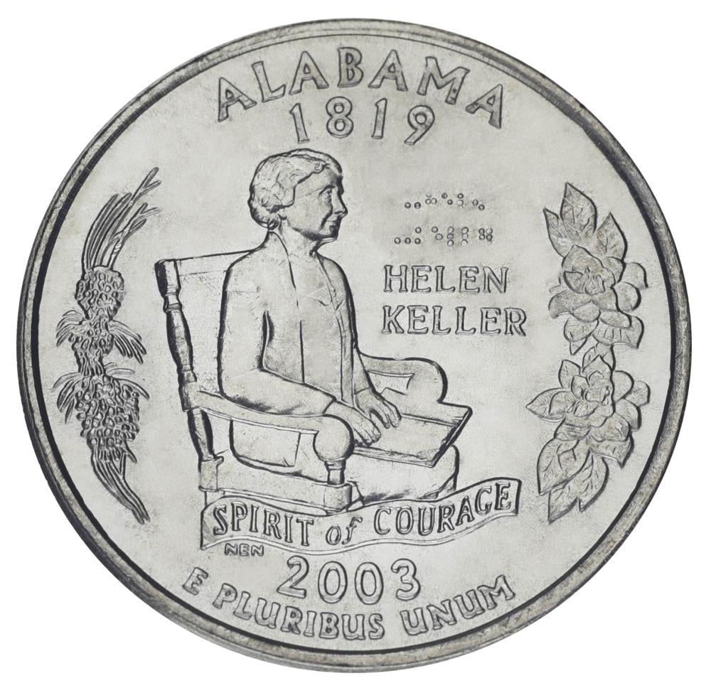 Колекційна монета США 25 центів 2003 P Штати та території - Алабама UNC (KM#344)
