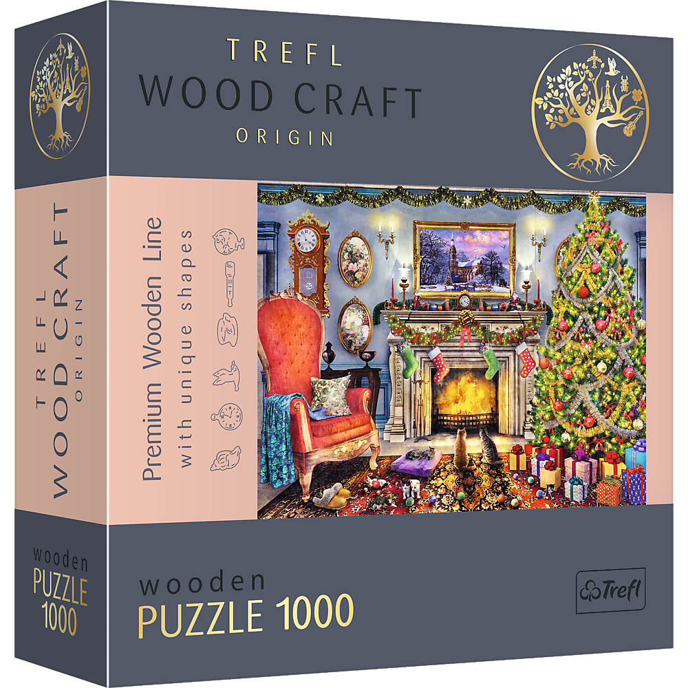 Пазли фігурні з дерева Trefl Новорічний затишок 1000 елементів (5900511201710 20171)