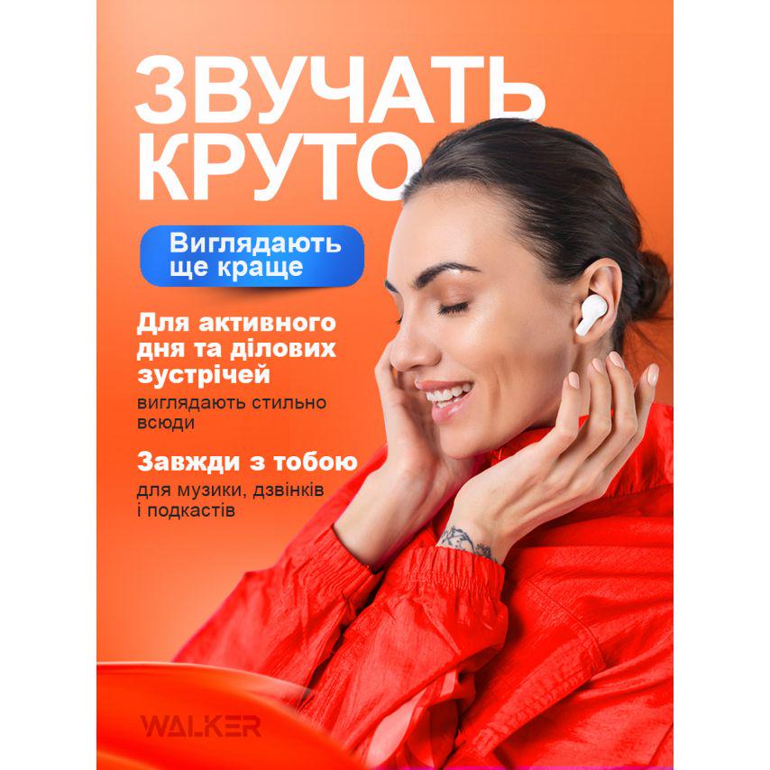 Наушники Bluetooth WALKER WTS-60 ENC White - фото 5