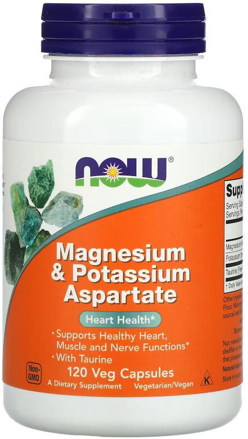 Магній та калій аспартат NOW Magnesium and Potassium Aspartate 120 vcaps