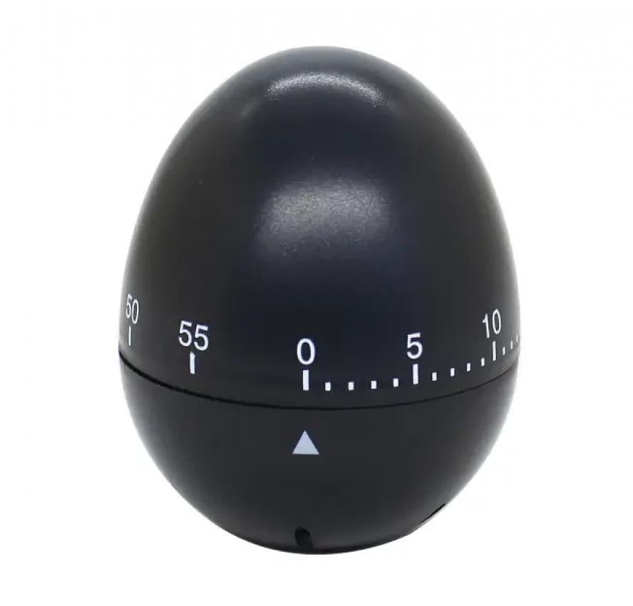 Таймер механічний кухонний Яйце на 60 хвилин 7,5х5,5 см Black (128562)