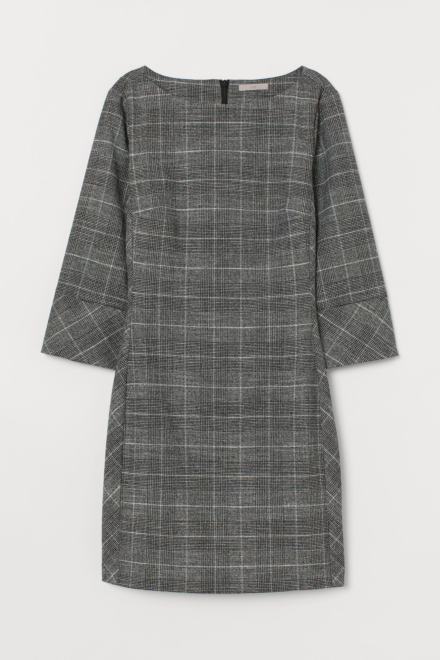 Платье H&M клетка р. 34 Темно-серый (11117247731)