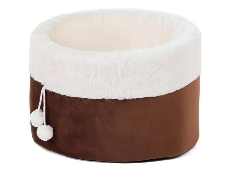 Лежанка для собак и кошек мягкая М 48х28 см Коричневый (gd-11)