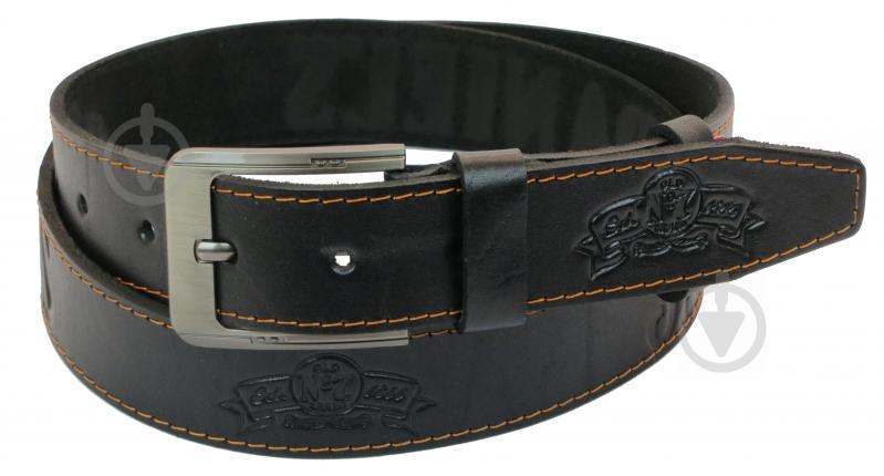 Кожаный ремень Skipper 110-130 x 3.8 см Черный (1042-38)