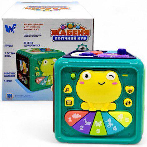 Куб музыкальный WToys 92180 60 5 сказок/10 детских песен/10 загадок/мелодия/ноты/цифры/сортер/шестеренки