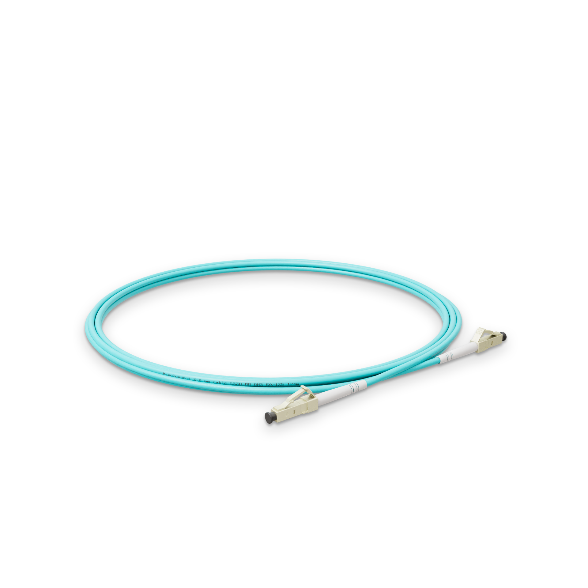 Патч-корд оптический Simplex NanoConnect LC/UPC-LC/UPC LSZH Multimode OM3 MM 2 мм 1 м Бирюзовый (13101) - фото 2