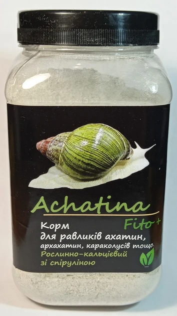 Корм для улиток Буся Achatina Fito+ "Растительно-кальциевый со спирулиной" 400 г