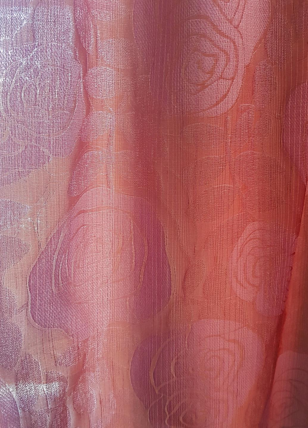 Комплект тюль и штор к подоконнику Firanka Розы карниз 200 см Молочный с розовым (71_8к) - фото 3 Комплект тюль и штор к подоконнику Firanka Розы карниз 200 см Молочный с розовым (71_8к) - фото 3