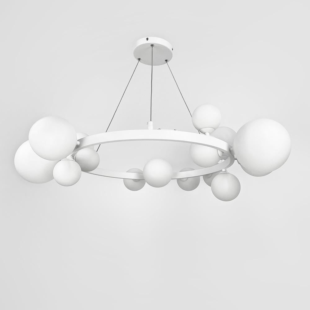 Люстра кільцева з 15 білими плафонами 85 см Білий (AT 32/15 WT)