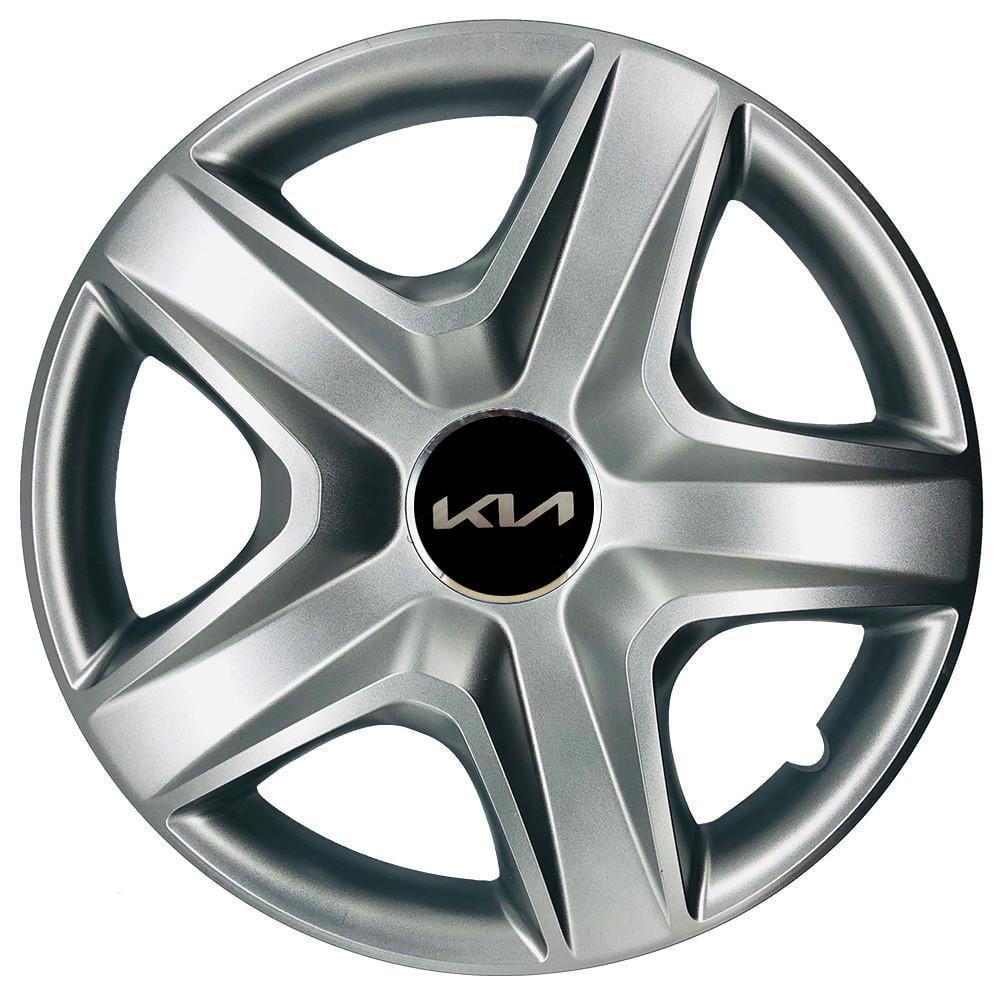 Колпаки SJS 340 з логотипом KIA NEW R15 4 шт. Серебристый (2789080992)