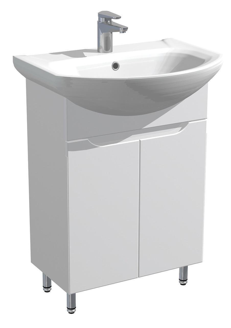 Тумба c умывальником Солас 56 для ванной комнаты Белый