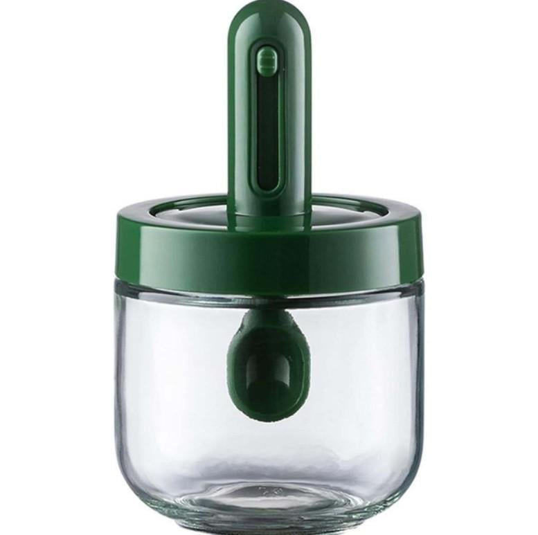 Емкость для специй со стеклянным корпусом и выдвижной ложкой (804)