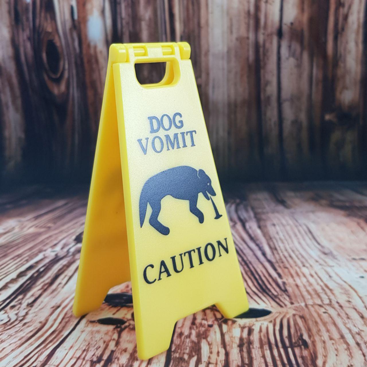 Табличка декоративная Dog Vomit Caution 10 см Желтый (2730802596)