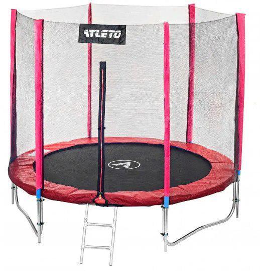 Батут дитячий Atleto із захисною сіткою 374 см Червоний (18-7-21000701)